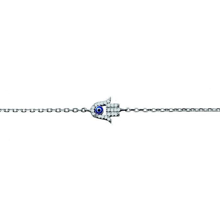 Sterling Silver Hamsa Hand Bracelet