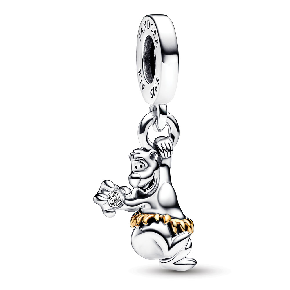 Disney 100 Baloo sterling silver and 14k gold dangle with 0.009 ct TW GHI SI1+ round brilliant-cut lab-created diamond