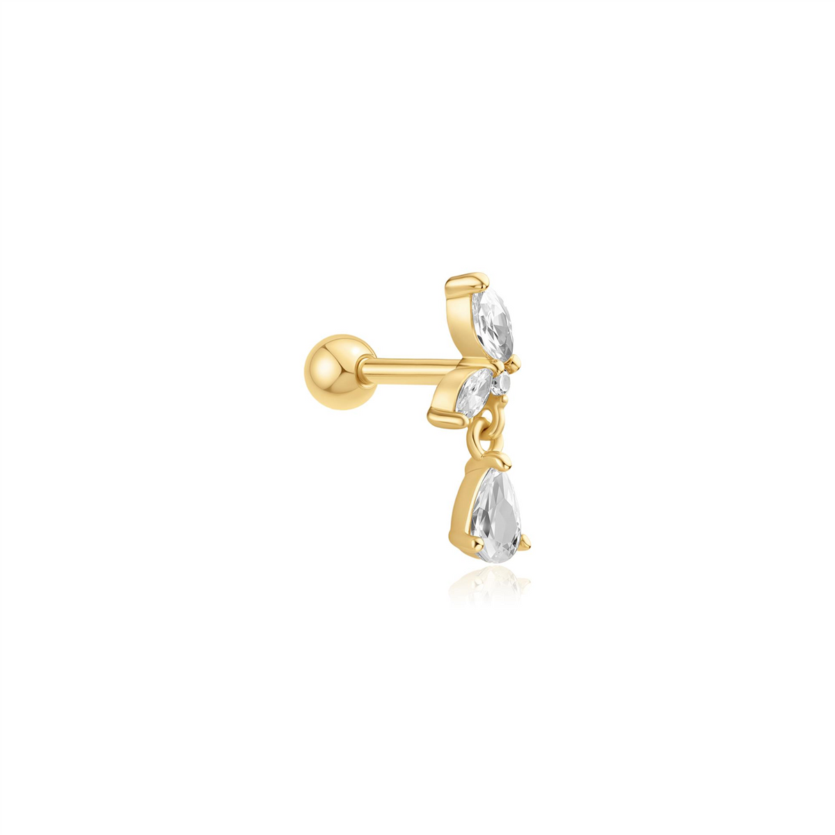 Ania Haie Gold Marquise Dangle Barbell Single Earring