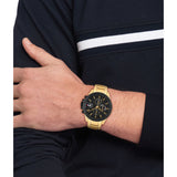 Tommy Hilfiger Gold Steel Black Dial Multi-function Men's Watch