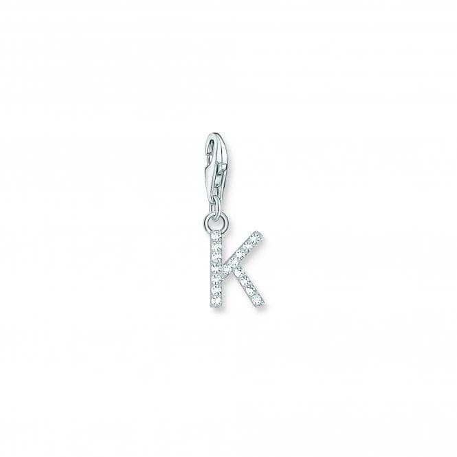 Thomas Sabo Charmista White Zirconia Letter K Charm Pendant