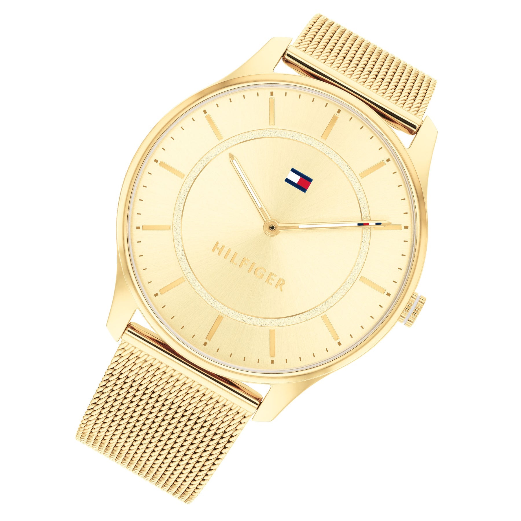 Tommy Hilfiger Gold-Tone Mesh Light Gold Dial Slim Women's Watch