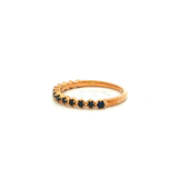Straight Claw Set Black Sapphire Dress Ring in Yellow Gold