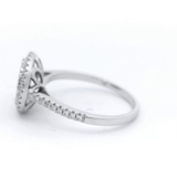 Round Halo Diamond Ring Set in White Gold