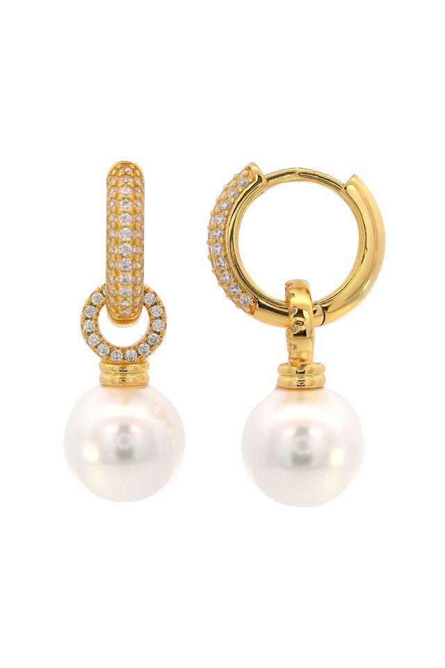 GEORGINI ADAGIO DUO HOOP PEARL EARRING SILVER