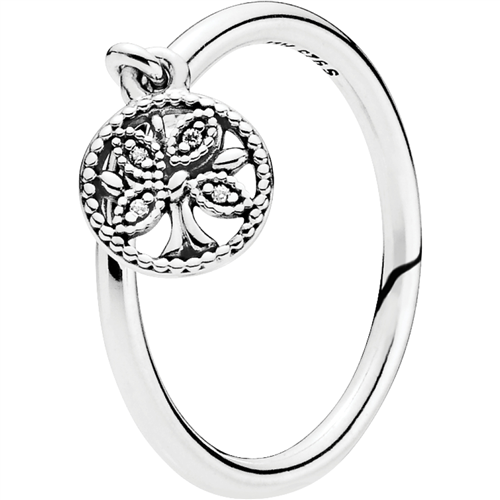 DNR PANDORA Tree of Life Silver Ring w Clear CZ