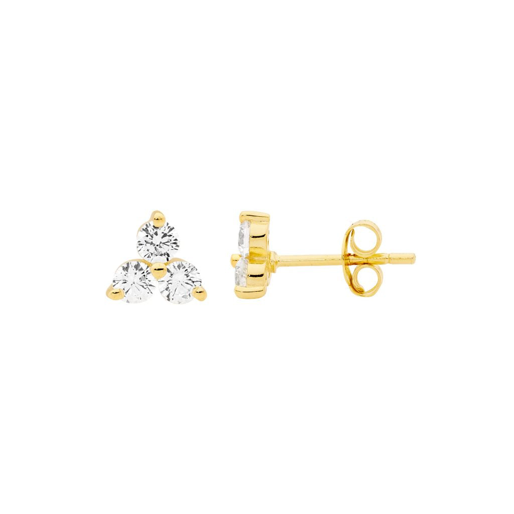 Ellani Cubic Zirconia Claw Set Stud Earrings