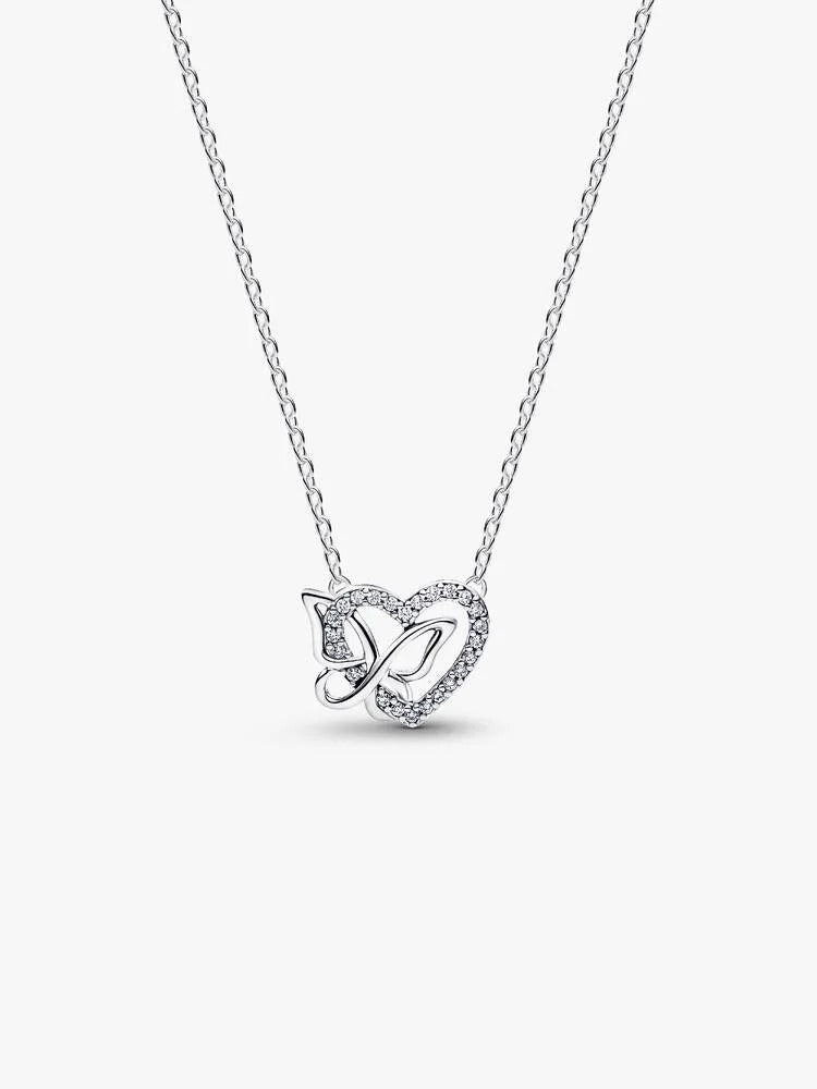 Pandora Entwined Heart &amp; Butterfly Pendant Necklace