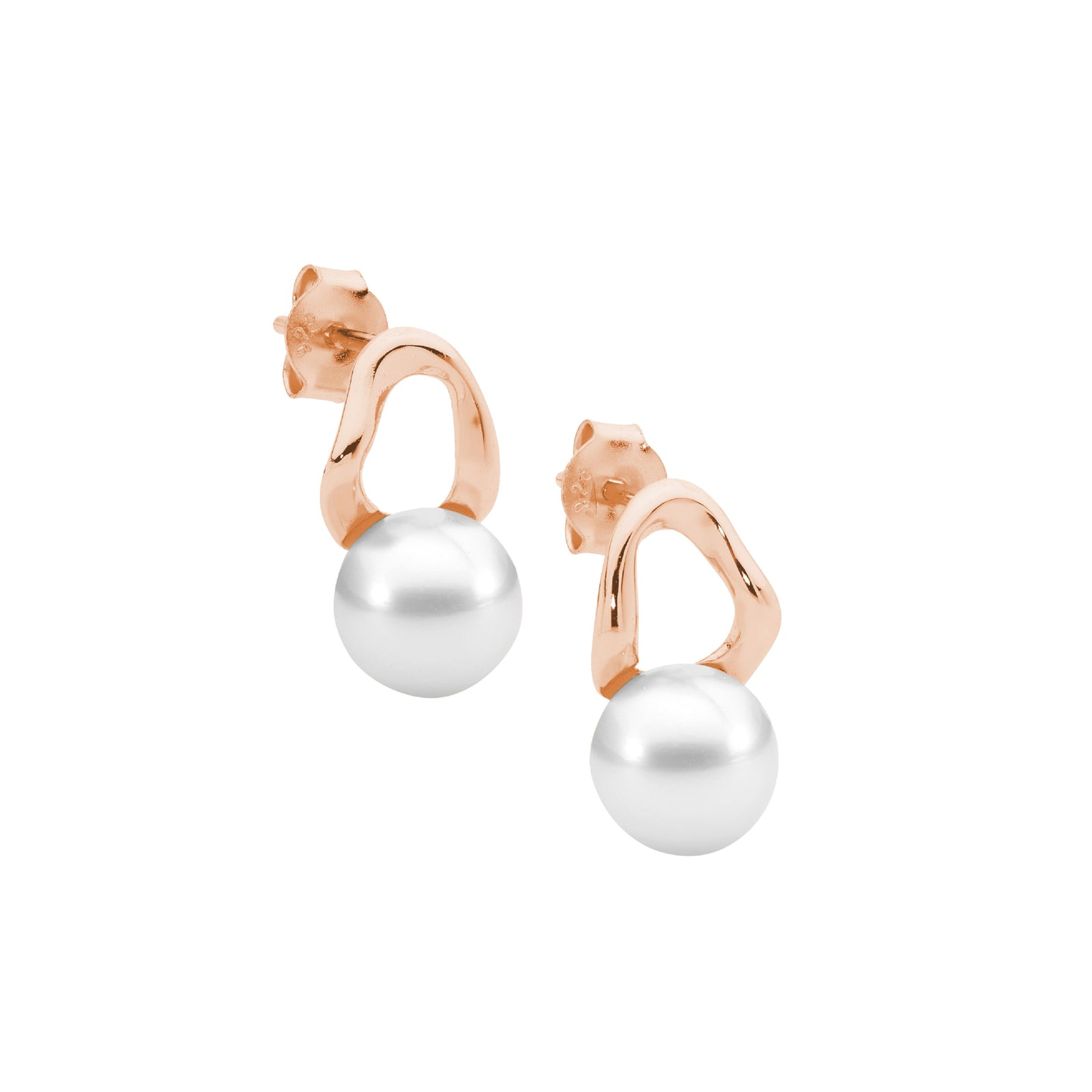 Ellani Sterling Silver Earrings Set with Freshwater Pearl