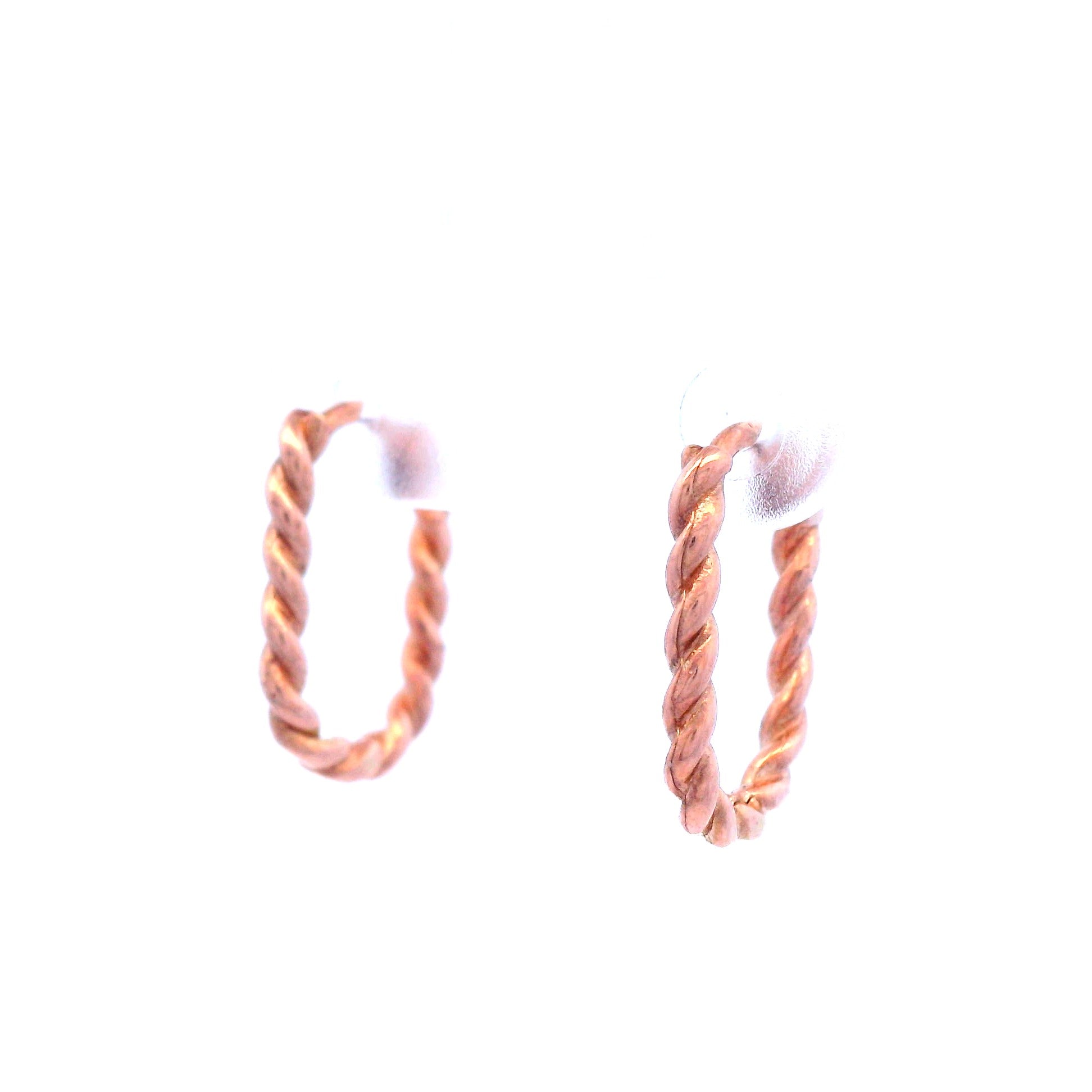 Rose Gold Paperclip Huggie Earrings