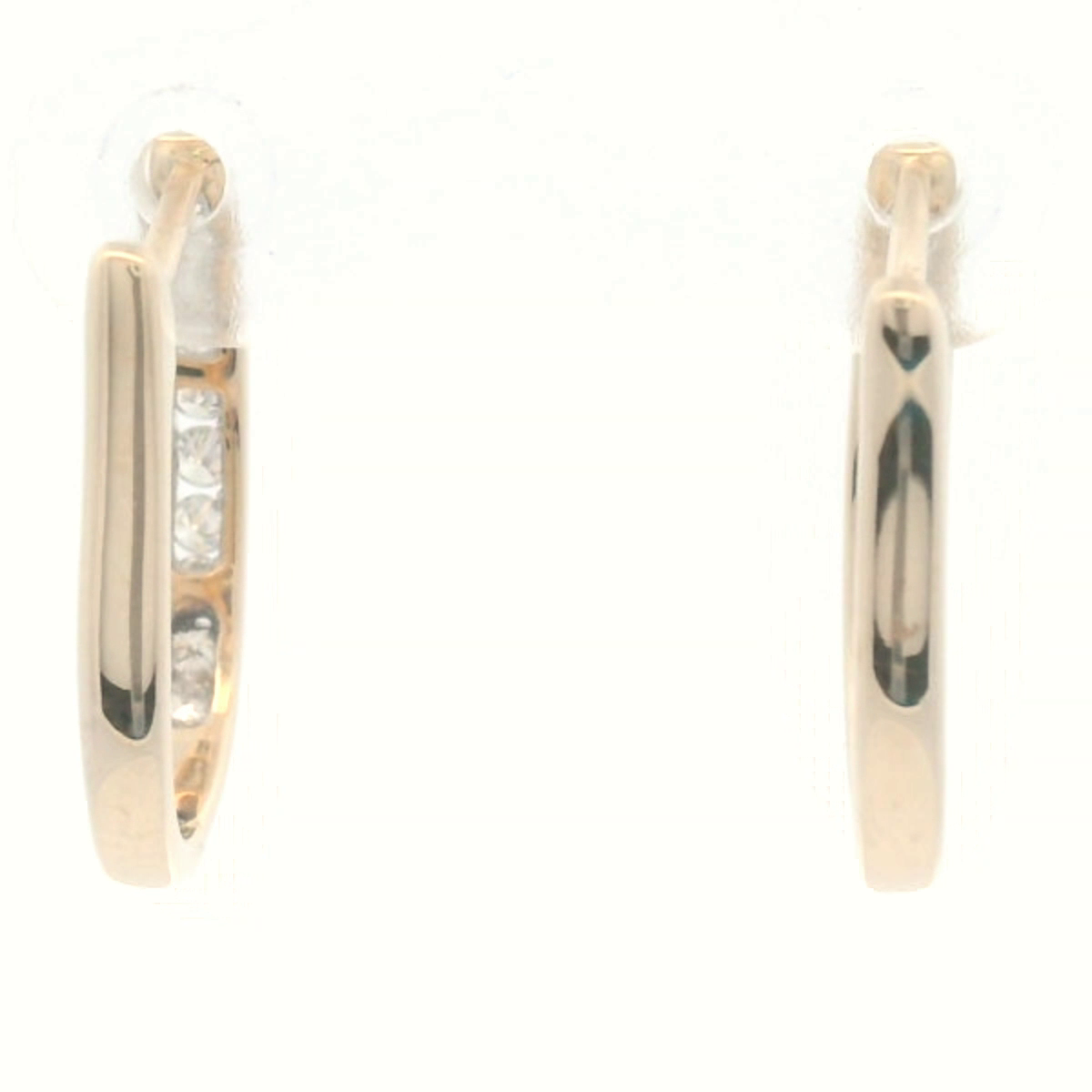 9 Carat Yellow Gold Diamond Huggie Earrings