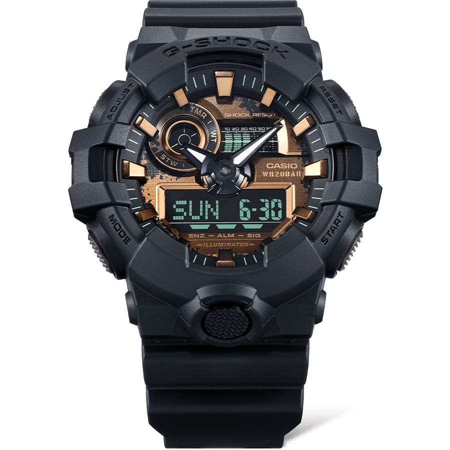 G-Shock Duo Black and Rust Dial Color - GA700RC-1A