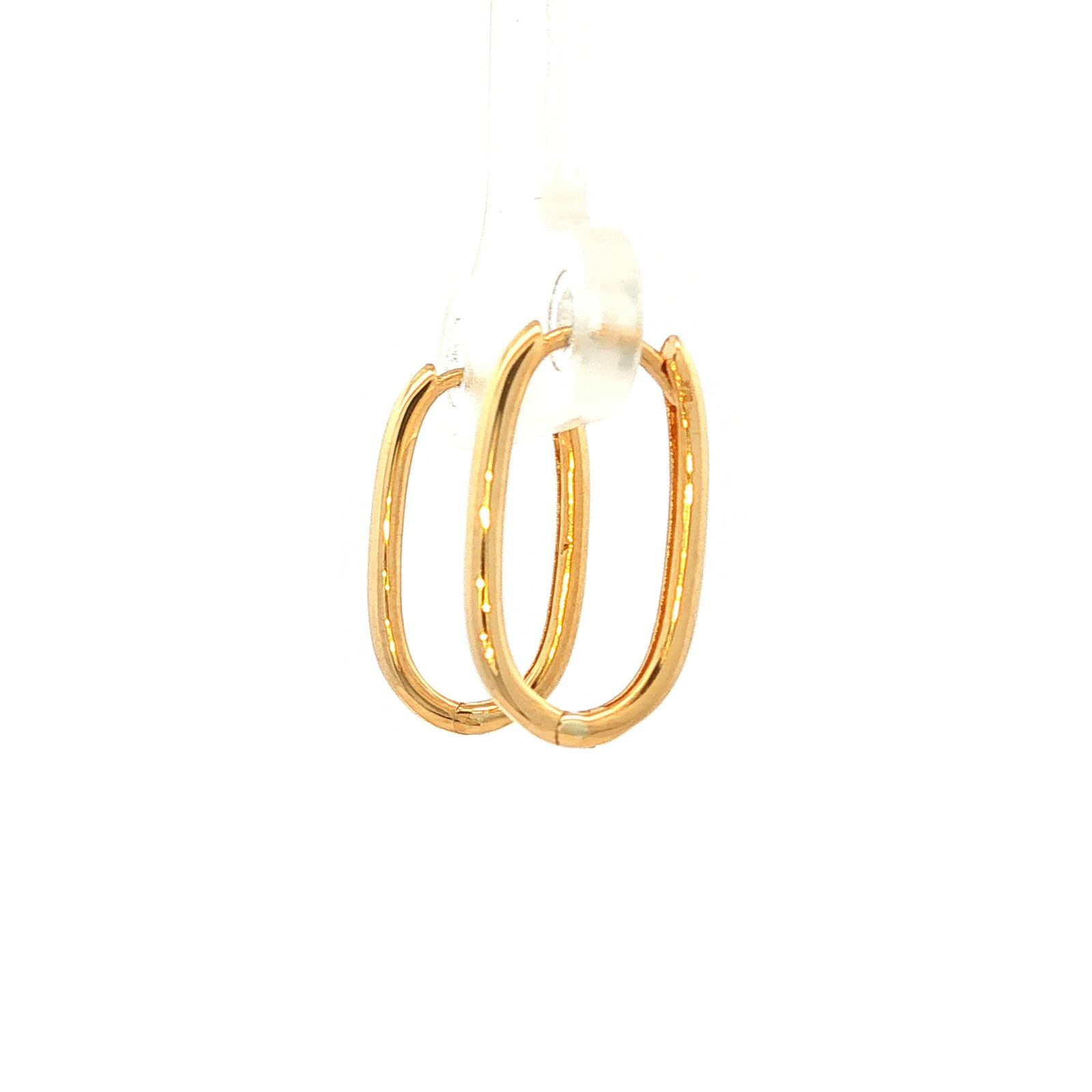 Classic Oblong Huggie in Yellow Gold