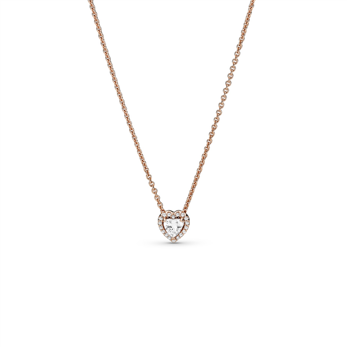 Pandora Rose Elevated Heart Collier Necklace w Clear CZ
