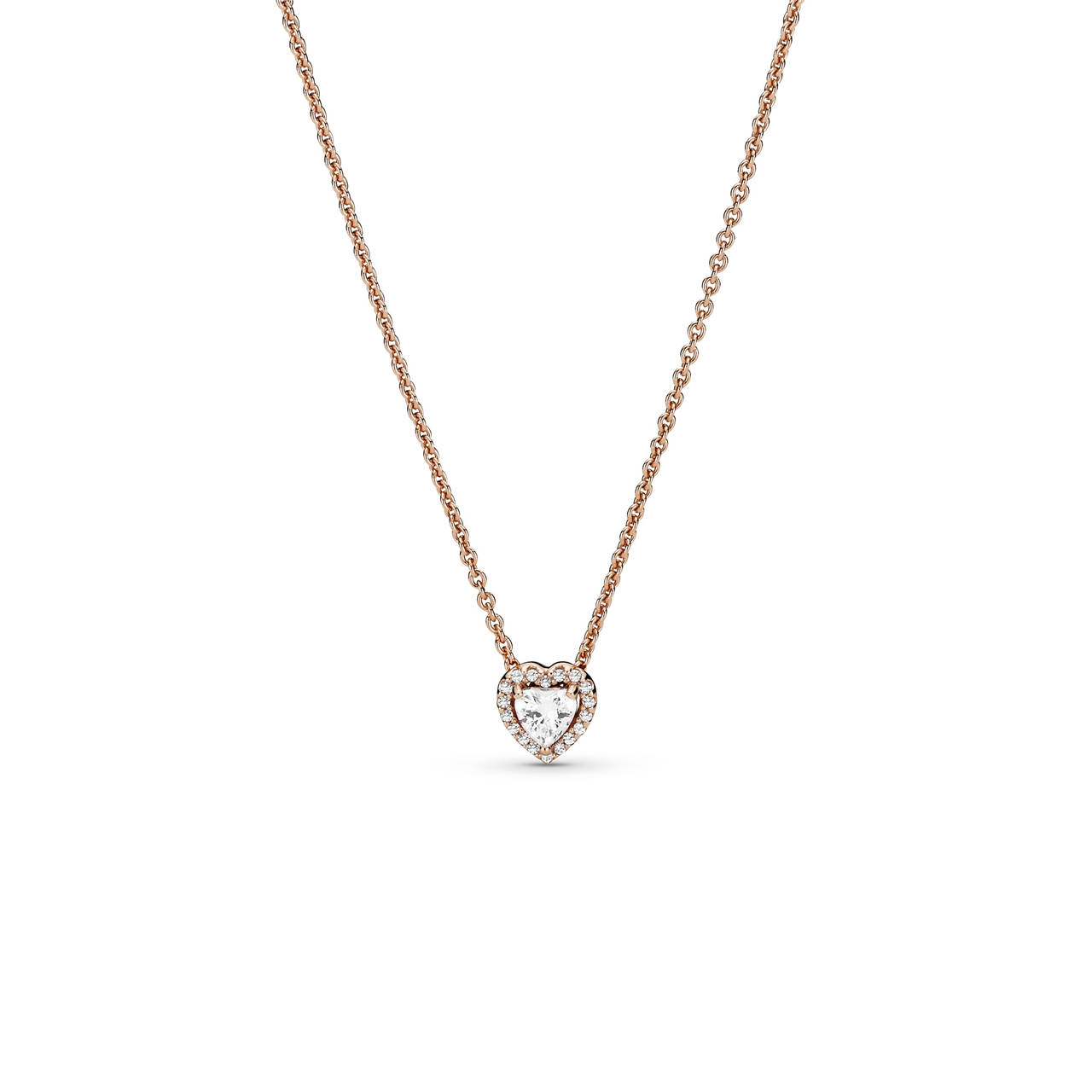 Pandora Rose Elevated Heart Collier Necklace w Clear CZ