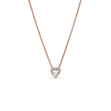 Pandora Rose Elevated Heart Collier Necklace w Clear CZ