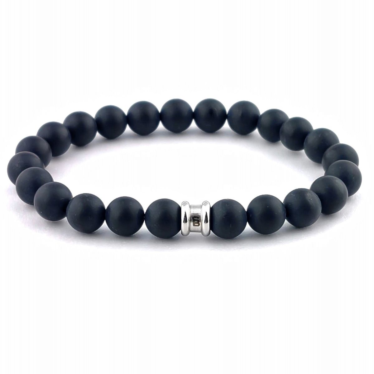 Steel &amp; Barnett Stones Basic - Black -8mm Grounding Matte Stone Bracelet