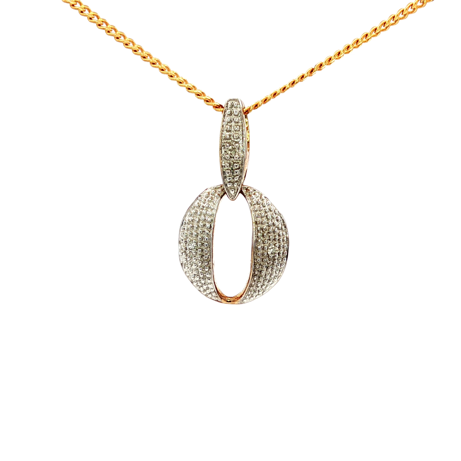 Diamond Encrusted Pendant in Yellow Gold