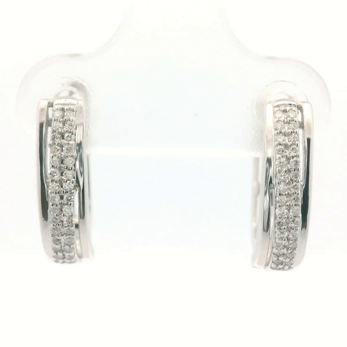 9CT WG Dia HOOP EARRINGS TDW= 0.16CT HI/I2