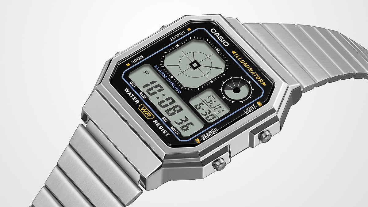 Casio Vintage Digital Stainless Steel Quartz A130WE-1A