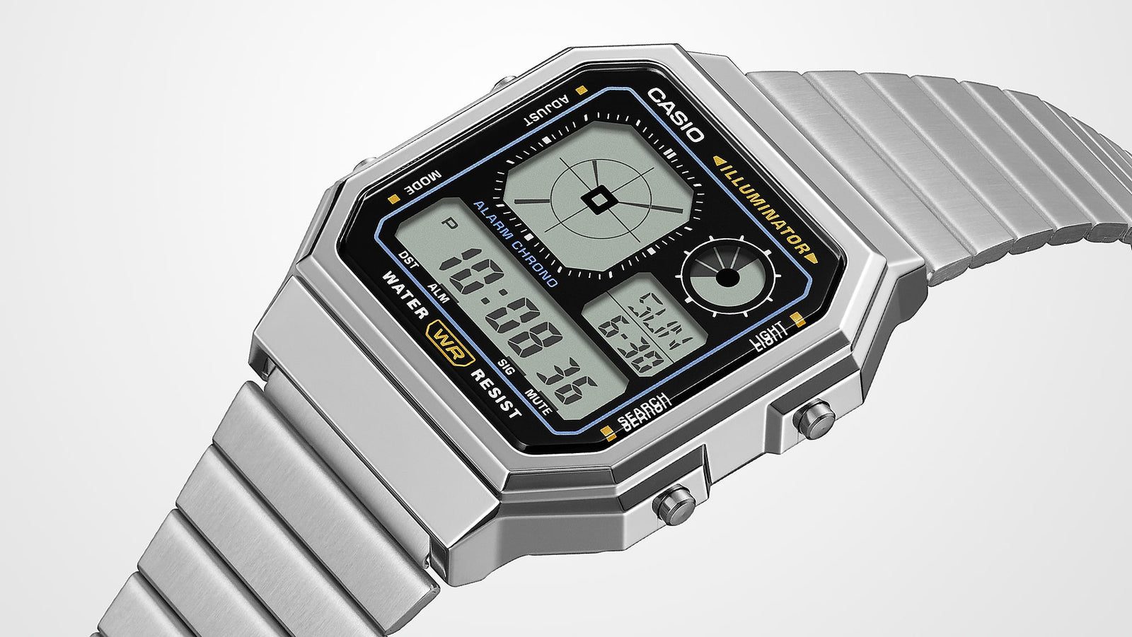 Casio Vintage Digital Stainless Steel Quartz A130WE-1A