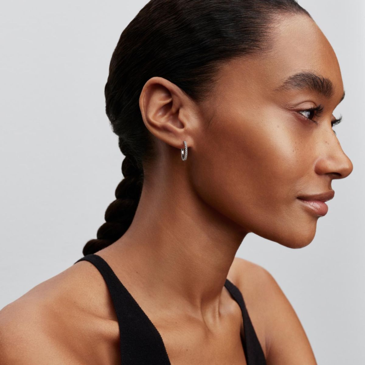 Pandora Glowing Mini Wave Hoop Earrings