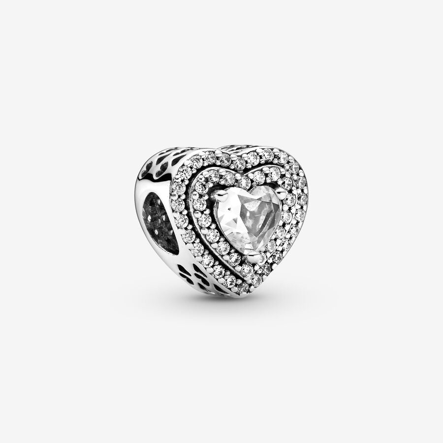 Layers of shining heart charm