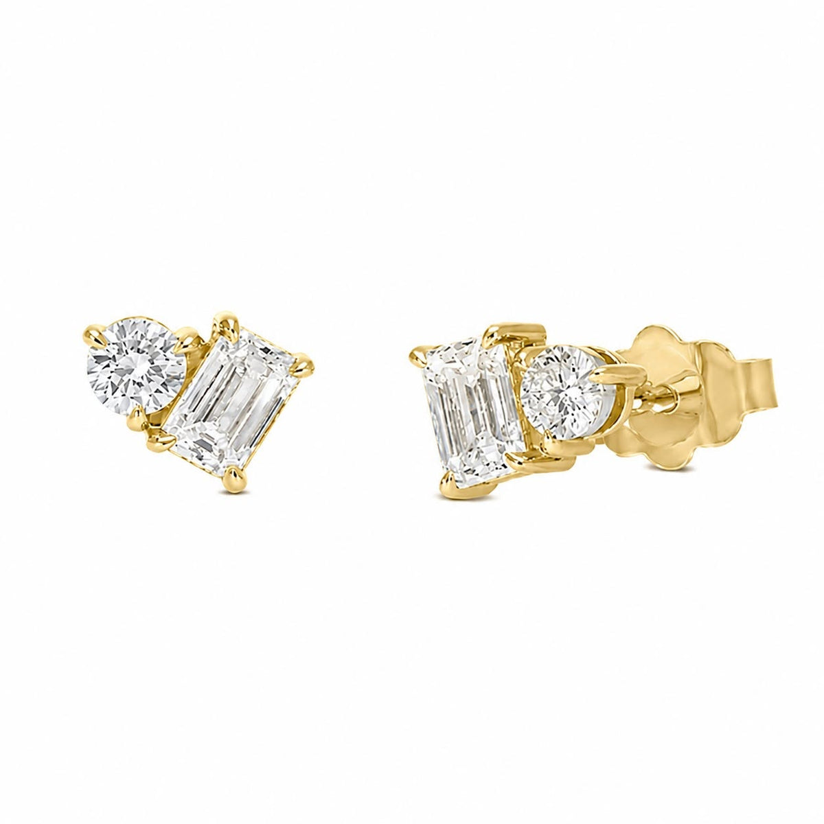 Lab Grown Diamond Stud Earrings in Yellow Gold