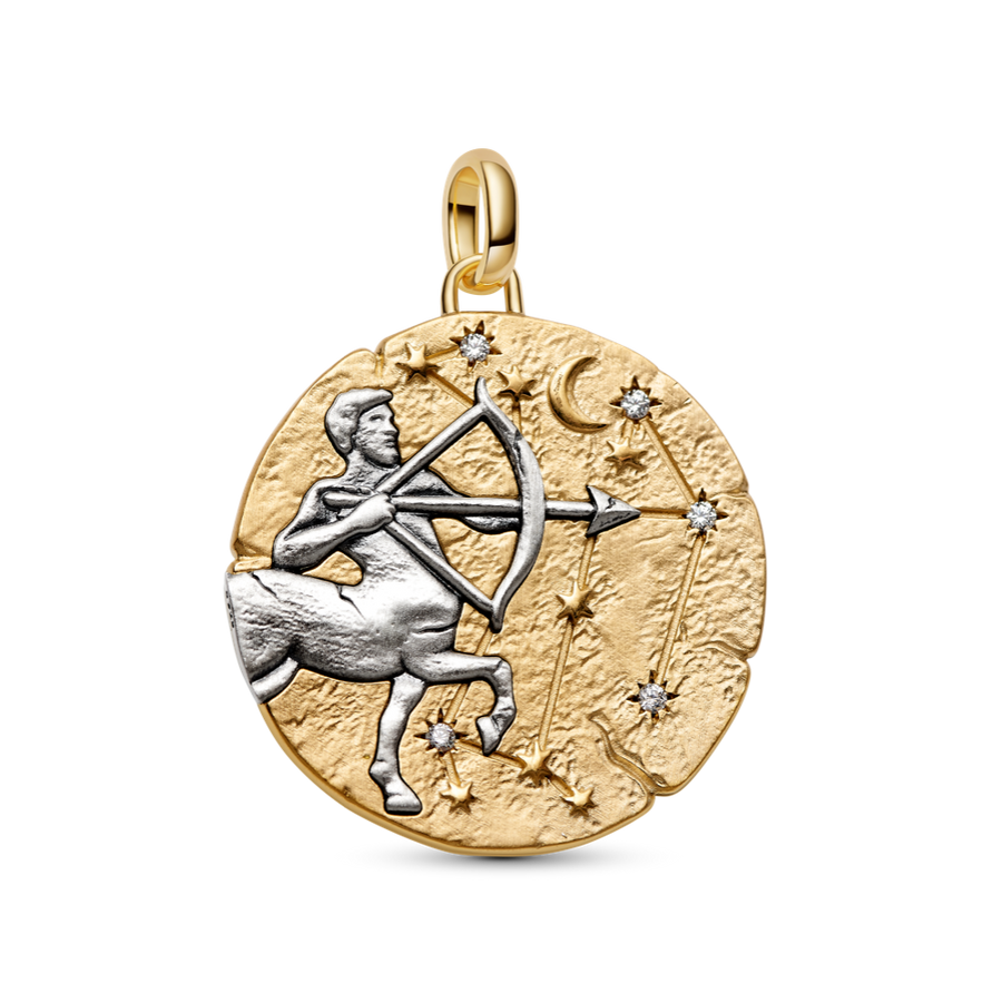 Pandora Sagittarius Zodiac Oversized Medallion Charm