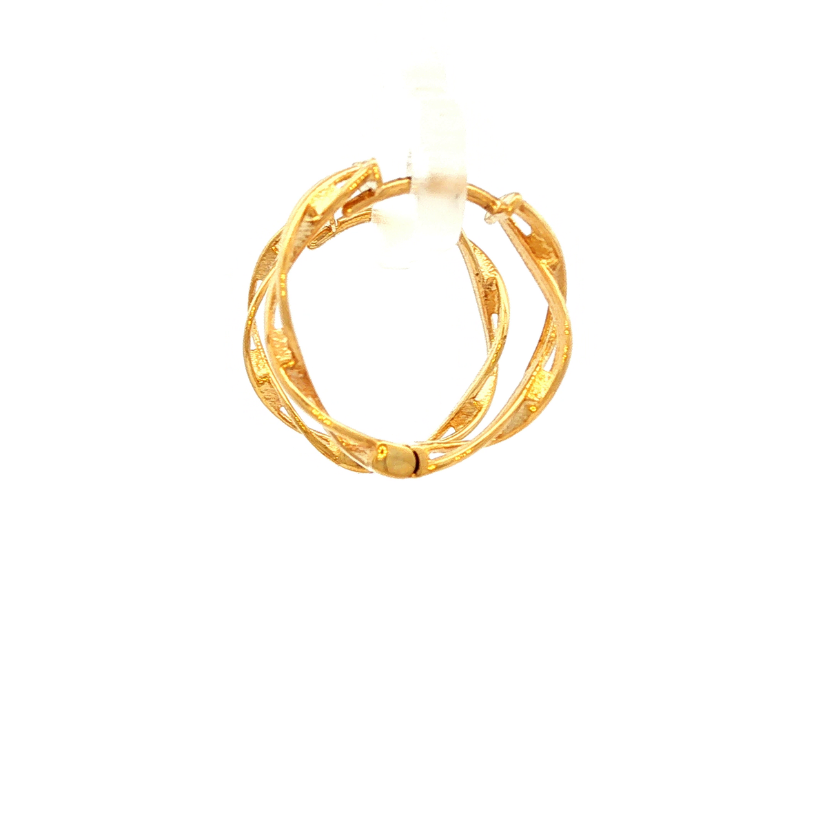 Swirl Plait Huggie Earrings in Yellow Gold