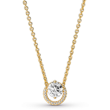 14k Gold-plated collier with clear cubic zirconia