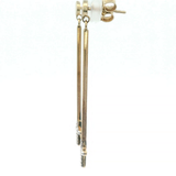 9ct Yellow Gold Cubic Zirconia Cross Bar Drop Stud