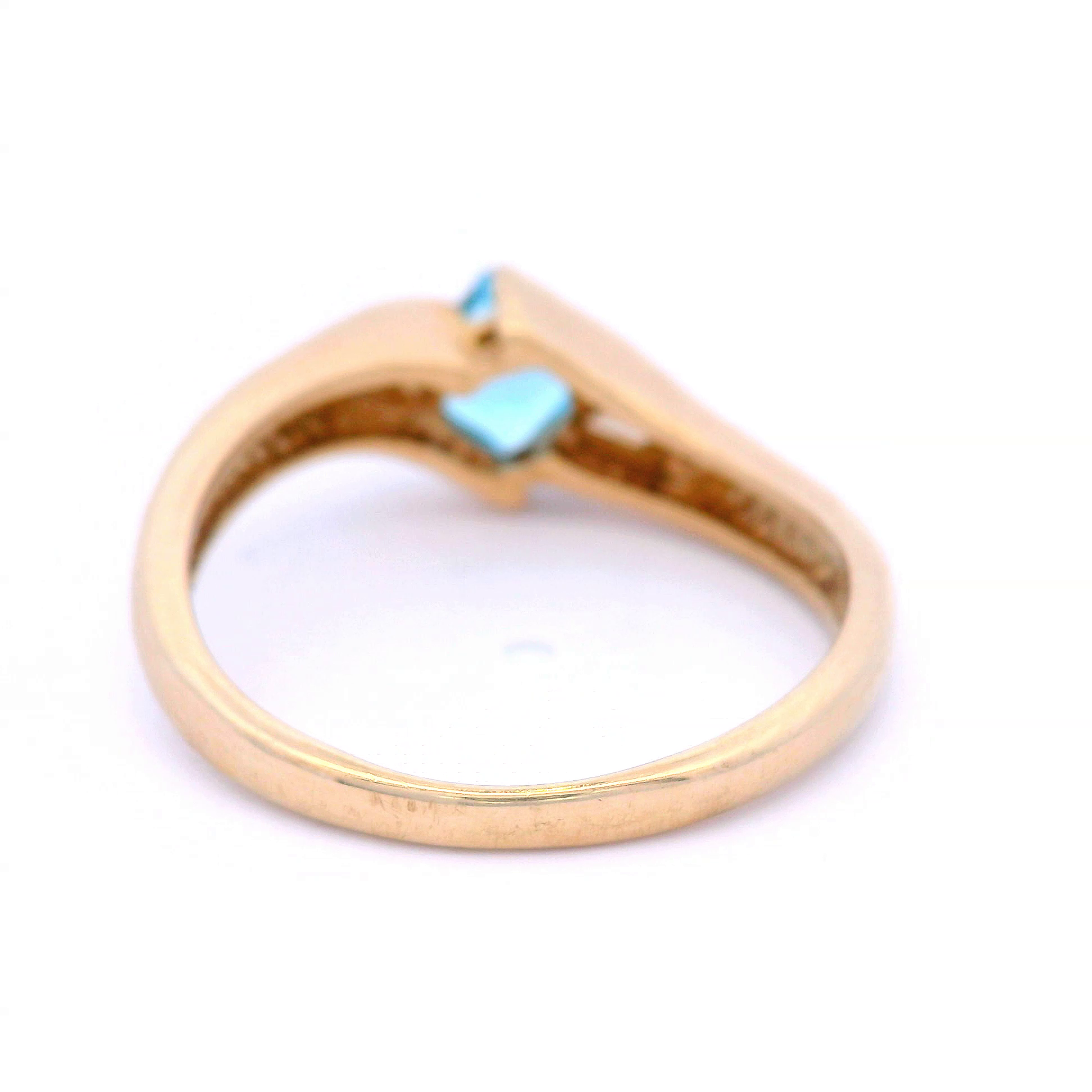 Blue Topaz Semi Rubbed Set in Yellow Gold