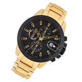 Tommy Hilfiger Gold Steel Black Dial Multi-function Men's Watch