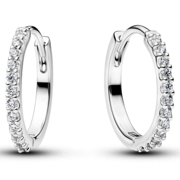 Pandora Silver Mini Shining Wave Hoop Earrings