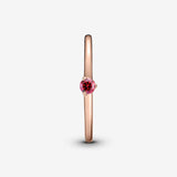 Pandora Rose Solitaire Ring w Red CZ