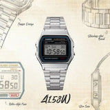 Casio Vintage A158WA-1D Silver Stainless Steel Watch Unisex