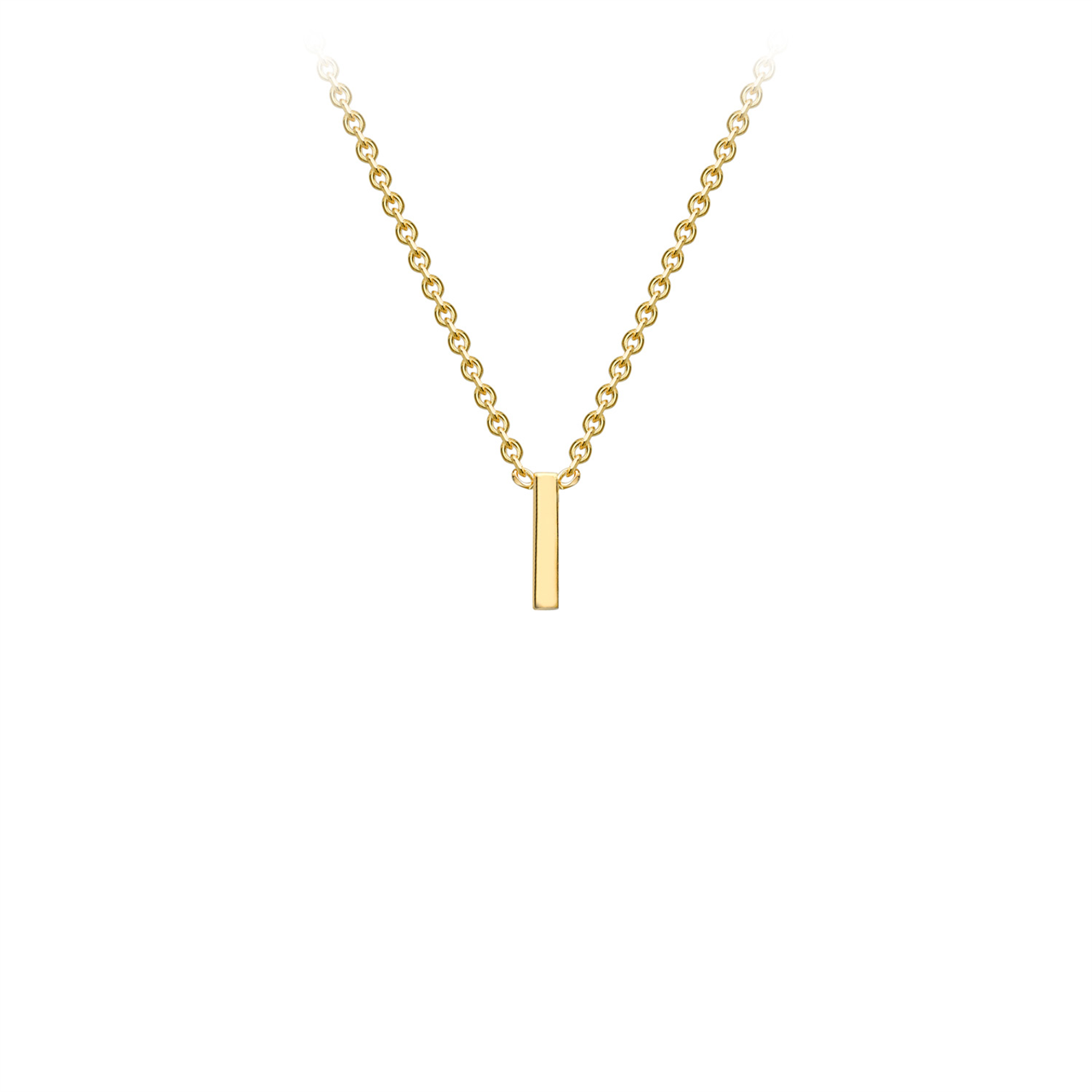 9ct Yellow Gold Petite Initial Necklace - D