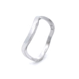 Plain Wave Ring in White Gold