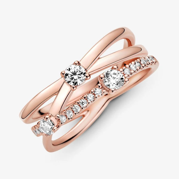 Pandora Sparkling Triple Band Ring