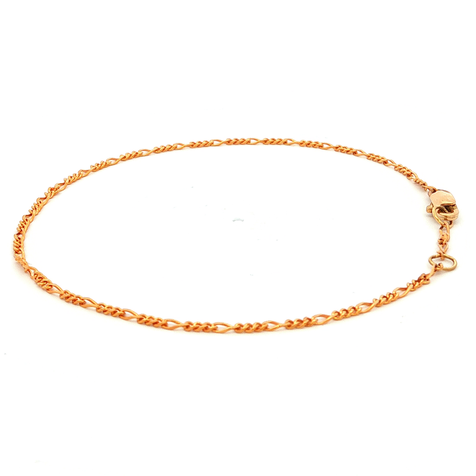Diamond Cut Curb Figaro Link Bracelet in Yellow Gold
