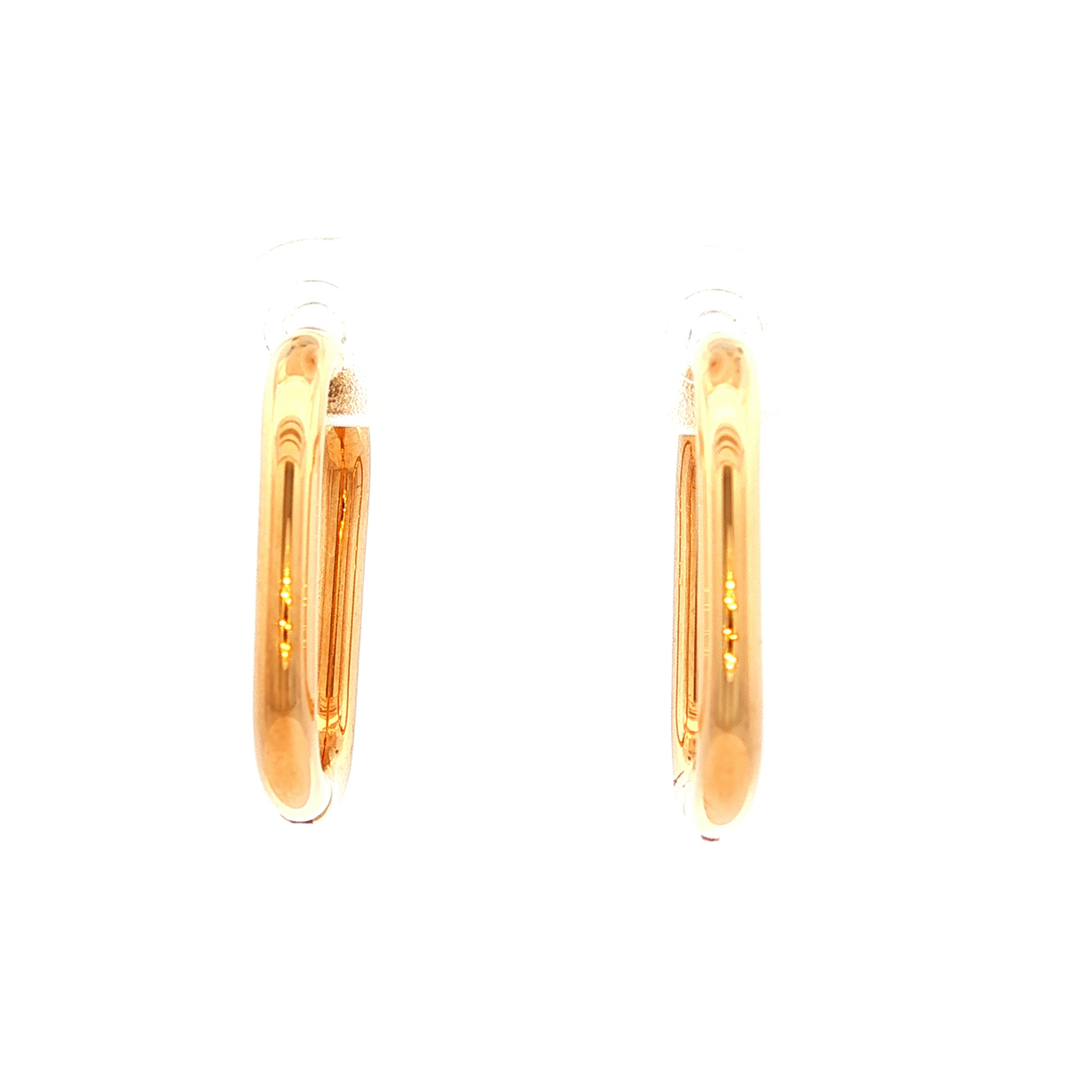 Square Shape Hoop Earrings in Yellow Gold