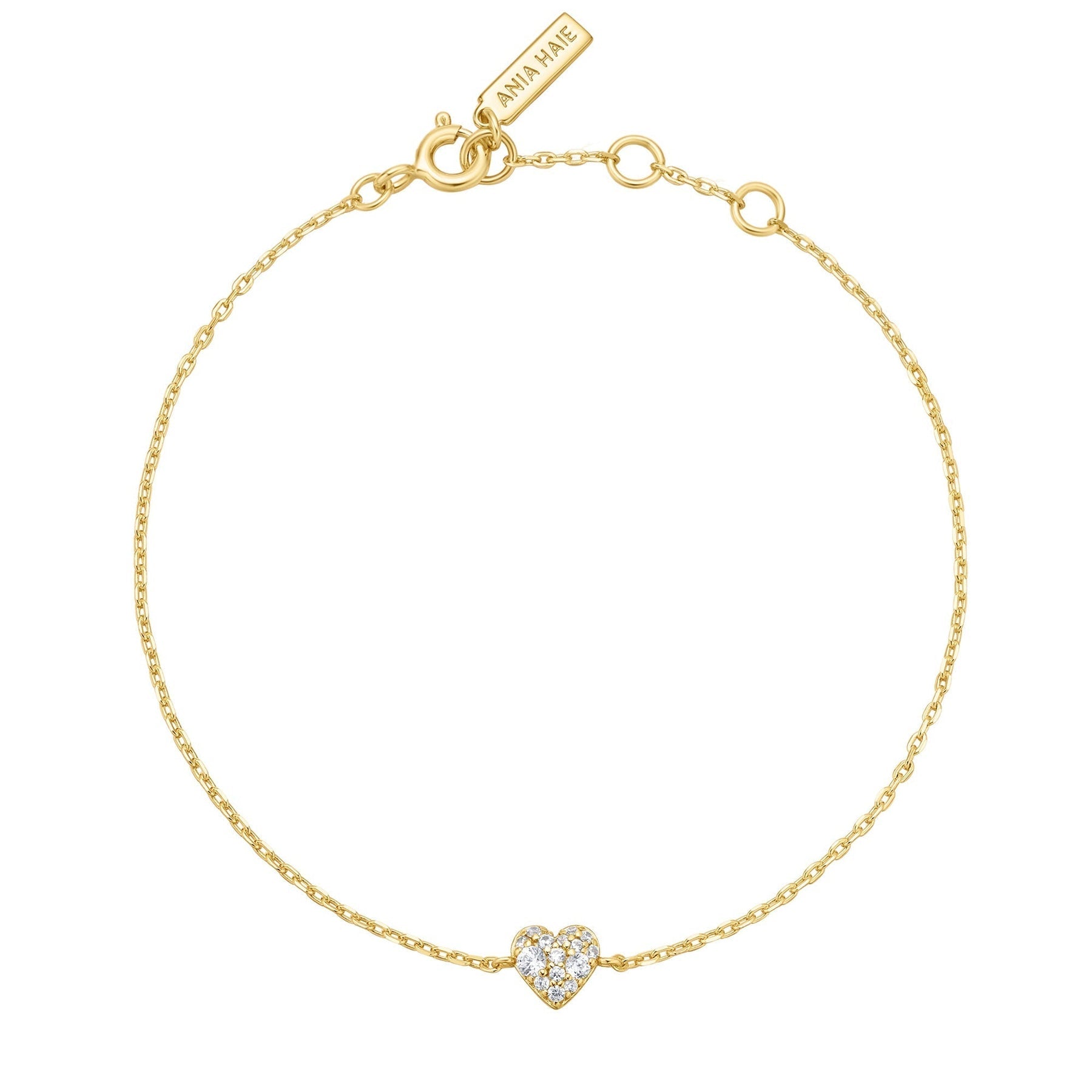 Ania Haie Gold Sweetheart Pave Bracelet