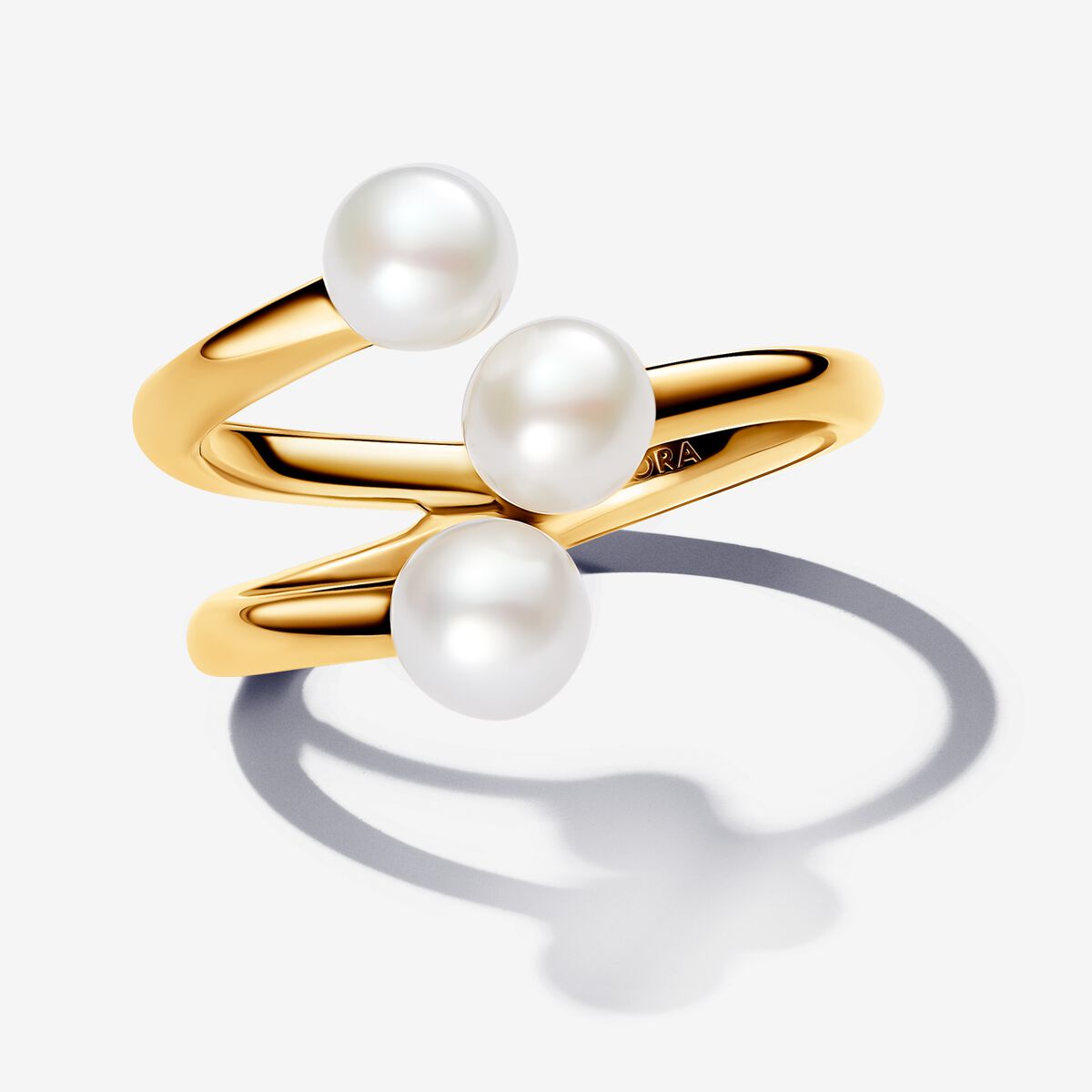 Treated Freshwater Cultured Pearl Open Ring