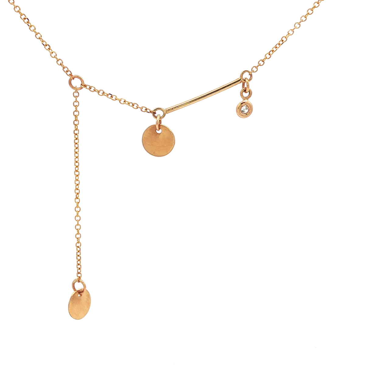 Bezel Set Diamond Necklace in 9 Carat Yellow Gold