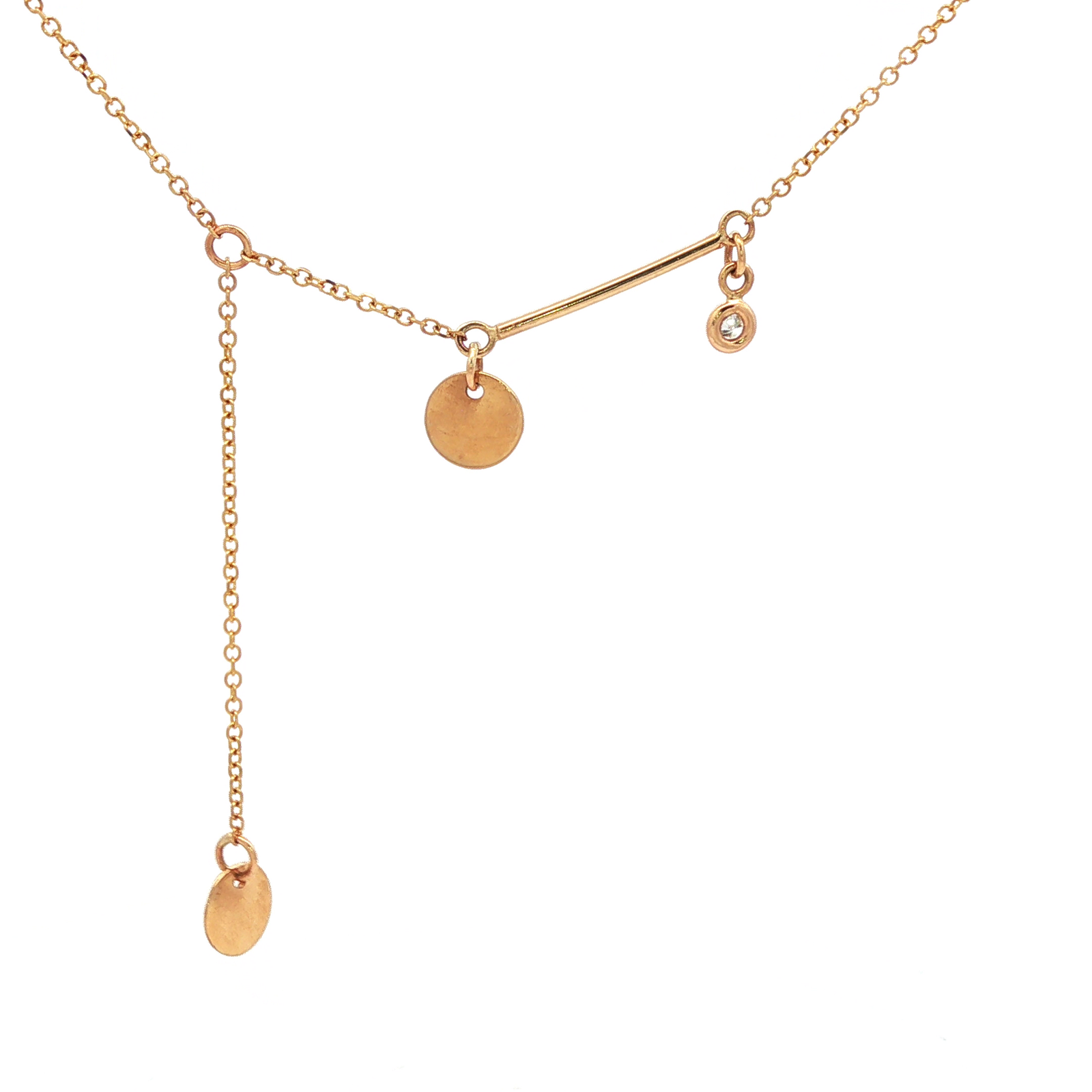 Bezel Set Diamond Necklace in 9 Carat Yellow Gold