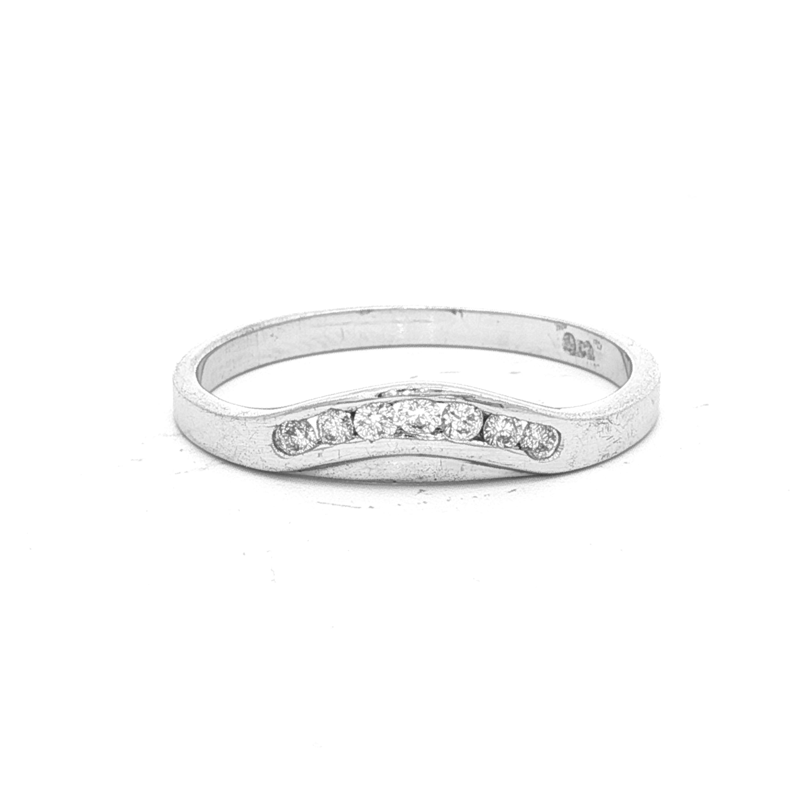 Curved Channel Diamond Eternity Ring in White Gold