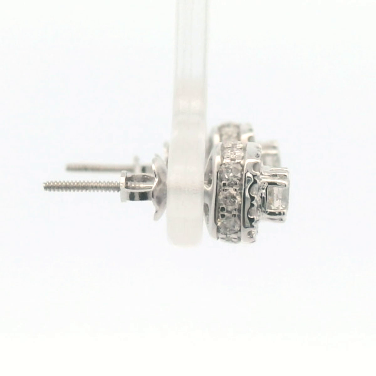 9CT W/GOLD DIA SETTDW 1.00CT Dia CLUSTER EAR RINGS