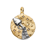 Pandora Aquarius Zodiac Oversized Medallion Charm