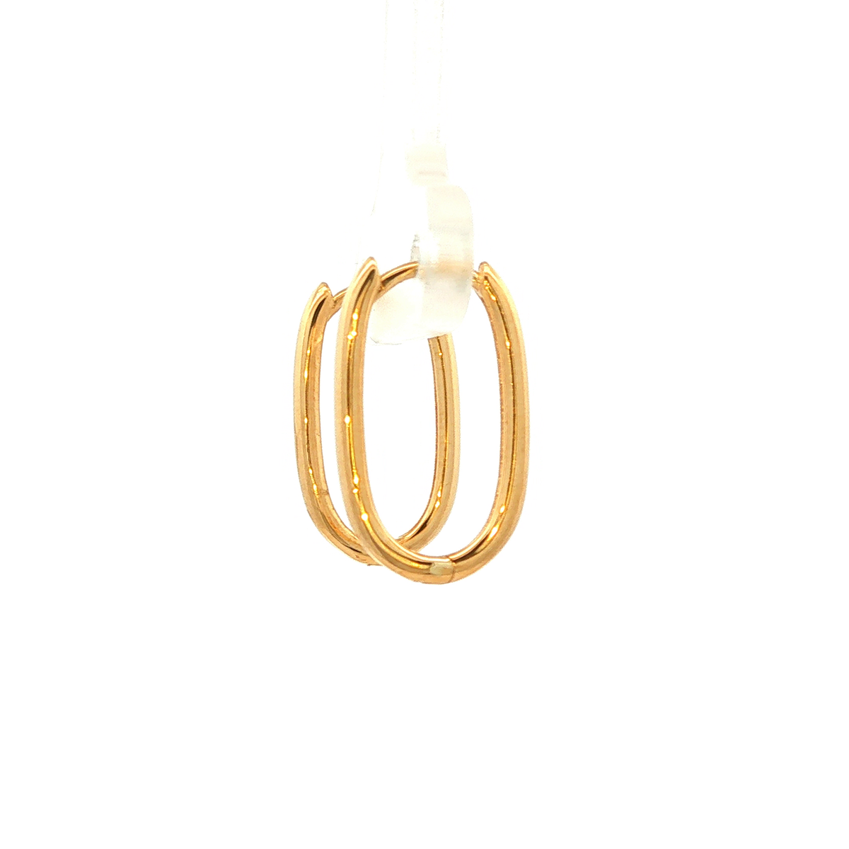 Classic Oblong Huggie in Yellow Gold